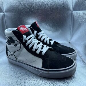 Size 8 Vans x Peanuts SK8-Hi Reissue Snoopy Bones Black Mens Sneakers 721356